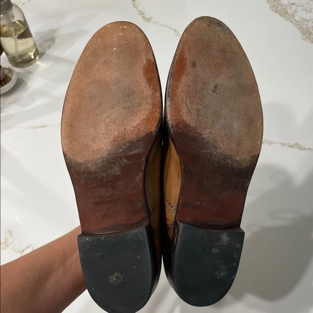 Bally Men's Winston Brogue Captoe Tan Leather Lace-Up Oxford Shoes | 10 - Picture 5 of 9